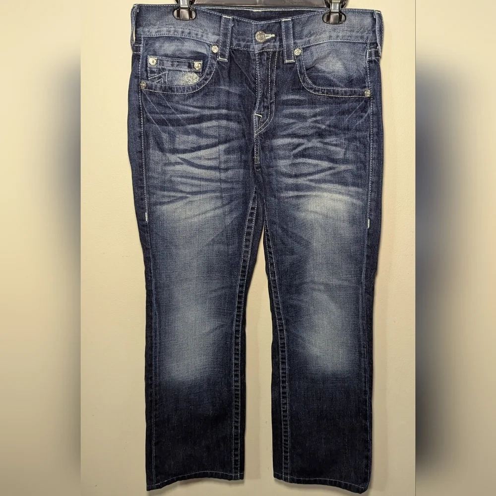 True Religion Ricky Straight Jeans Medium Wash 100% Cotton Men's Size 32x30
